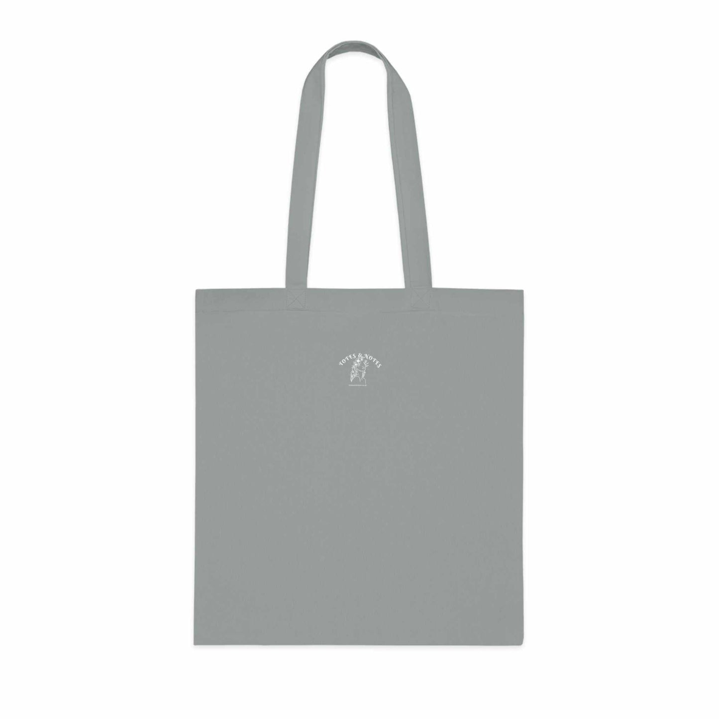 Inspirational quote cotton tote bag with handbag and high heels design, durable 100% cotton, reinforced handles, sleek flat corners.