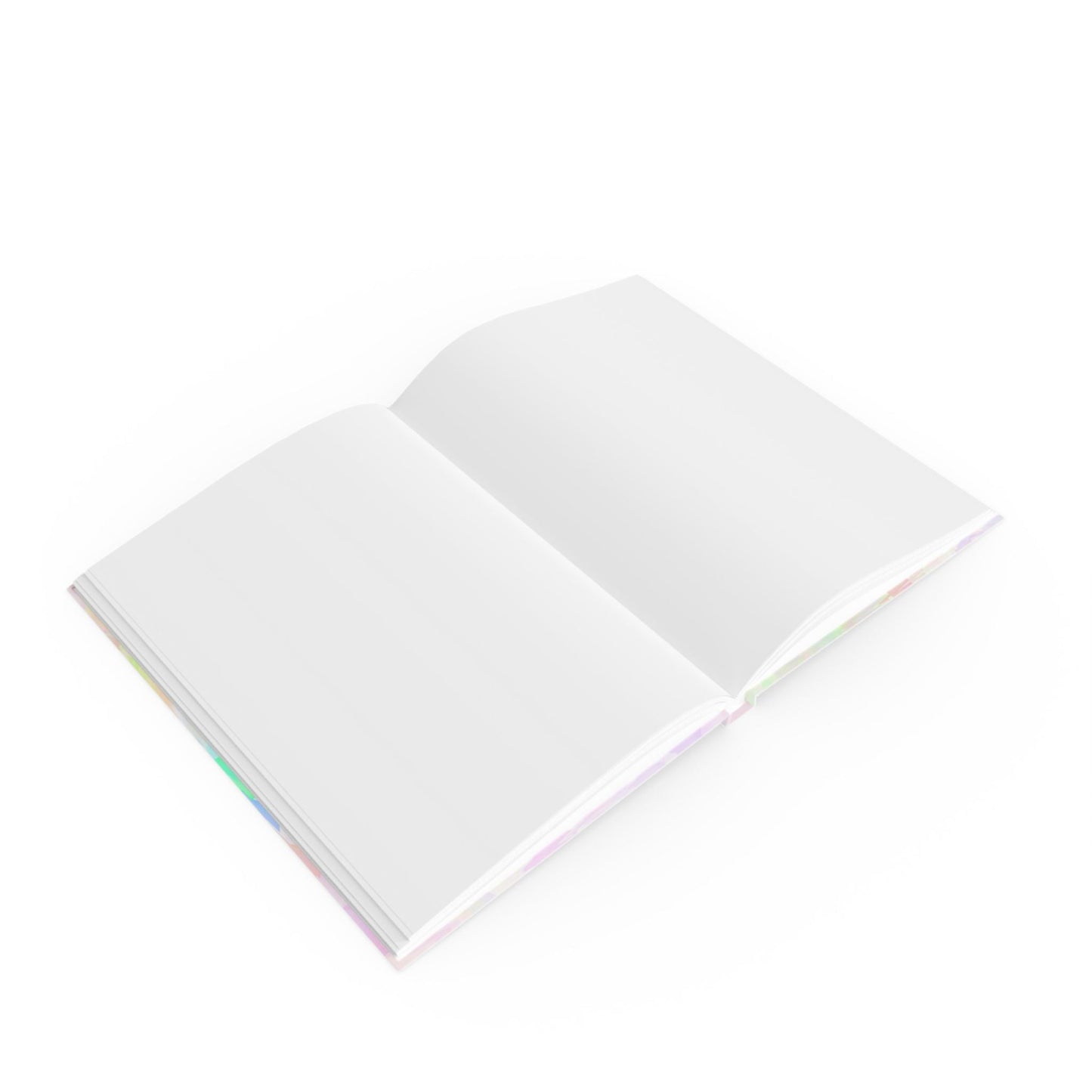 Colorful hardback journal with vibrant design, flexible spine for flat writing, eco-friendly A5 notebook.
