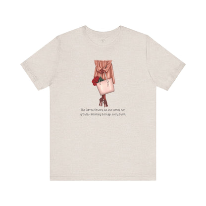 Women's inspirational quote T-shirt with cute design, unisex jersey short sleeve, breathable casual wear.