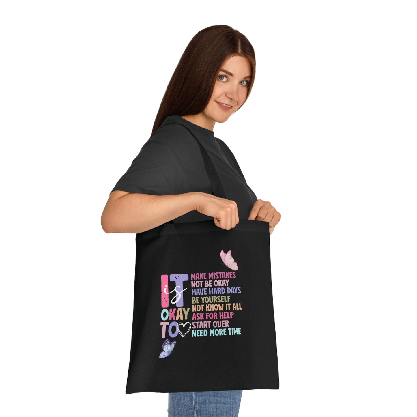 Vibrant Inspirational Cotton Tote Bag - Perfect for Everyday Use, Gym, Shopping, Books | Eco-Friendly Reusable Tote, Shoulder Bag, Grocery