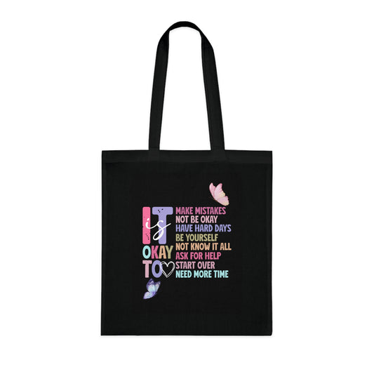 Vibrant Inspirational Cotton Tote Bag - Perfect for Everyday Use, Gym, Shopping, Books | Eco-Friendly Reusable Tote, Shoulder Bag, Grocery