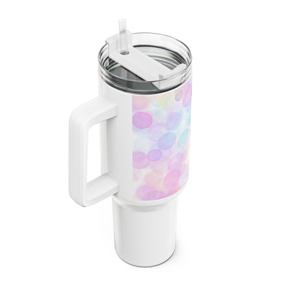 40oz colorful drinks tumbler, double-wall insulation, BPA-free, vibrant design.