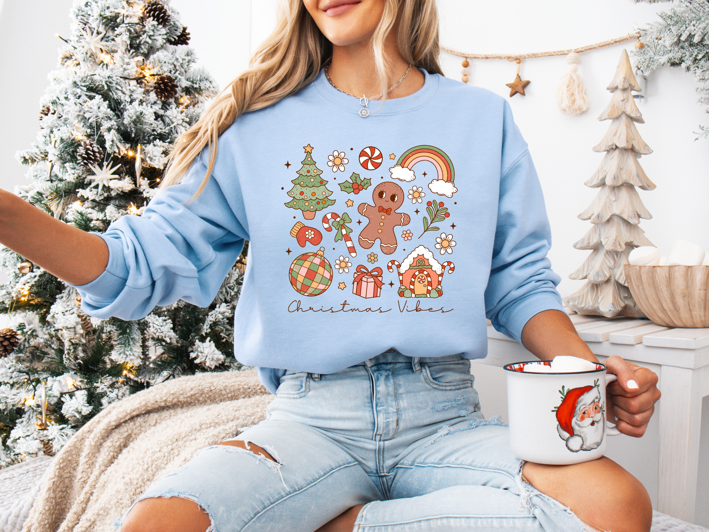 Christmas Cozy Crewneck Sweatshirt, Cute Holiday Jumper, Festive Christmas Sweater, Unisex Xmas Pullover, Winter Cosy Sweatshirt