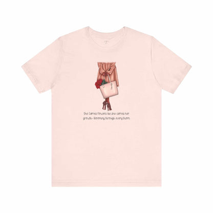 Women's inspirational quote T-shirt with cute design, casual unisex short sleeve, 100% cotton.