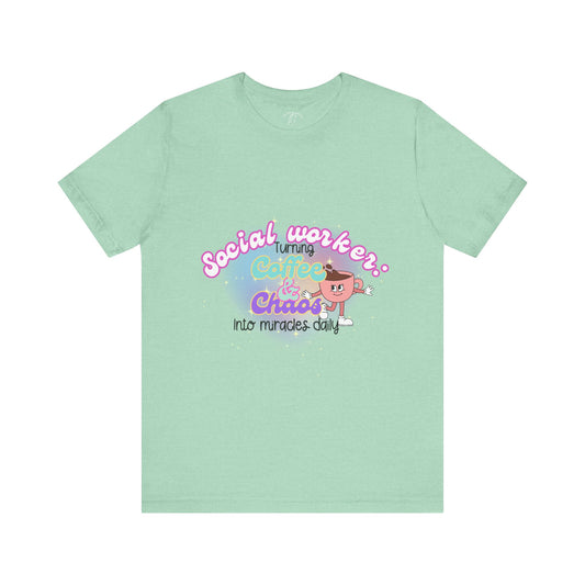 Social Worker T-shirt, Cute Kawaii Style T-Shirt, Funny Gift for Social Workers, Unisex Jersey Short Sleeve T-Shirt, Social Worker Appreciation