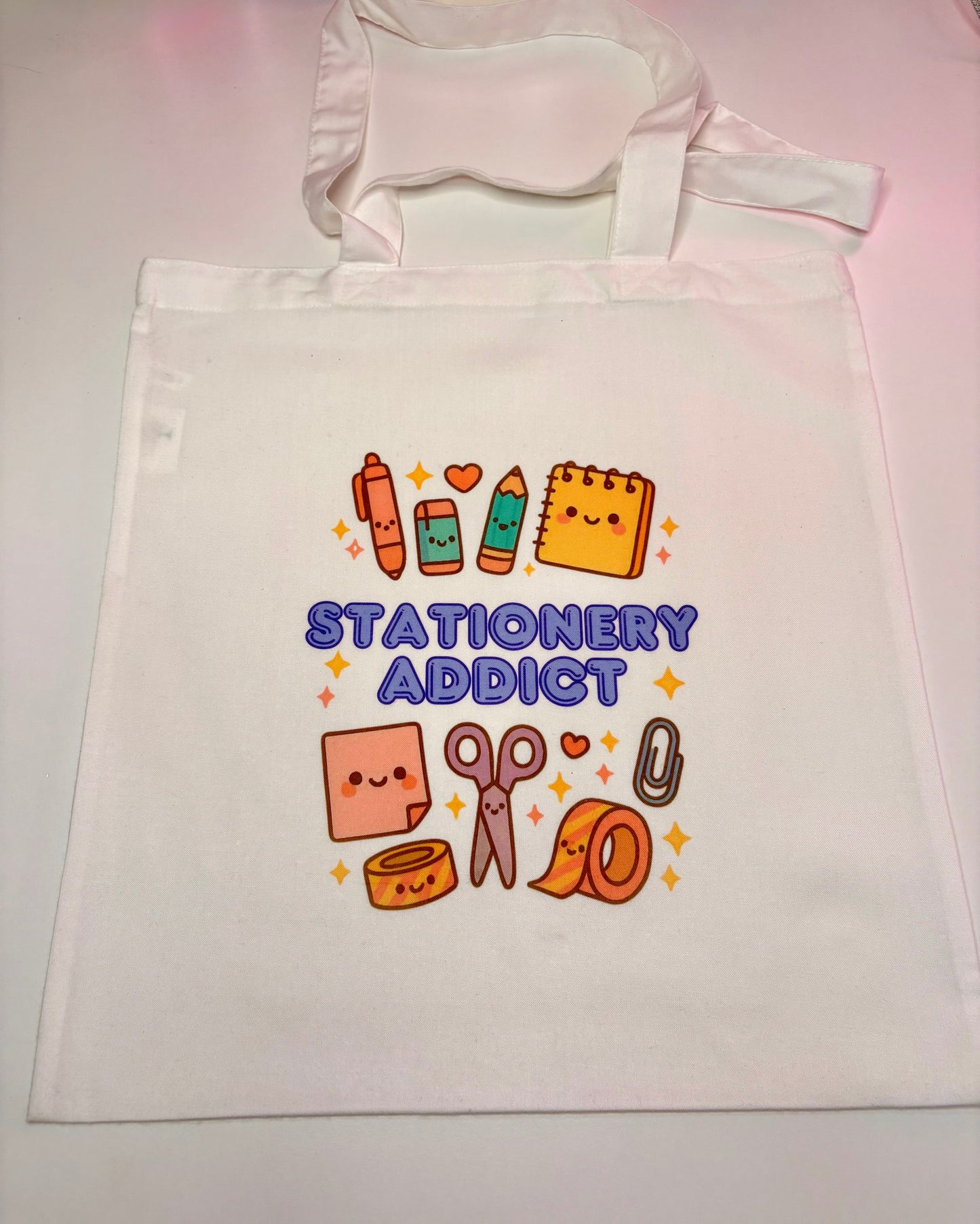 Tote bag and A5 notebook stationery set with kawaii design for everyday use