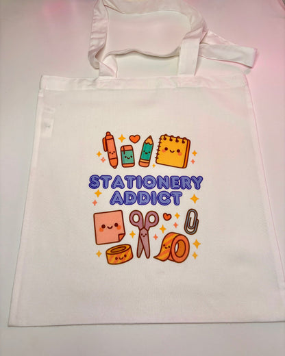 Tote bag and A5 notebook stationery set with kawaii design for everyday use