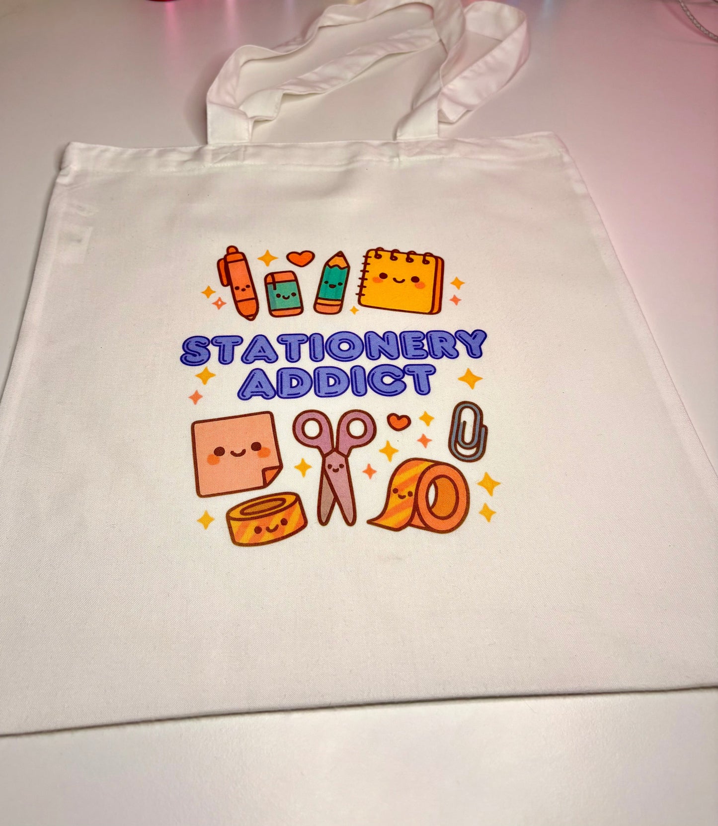 Tote bag notebook stationery set with kawaii design and A5 notebook for note-taking and daily essentials