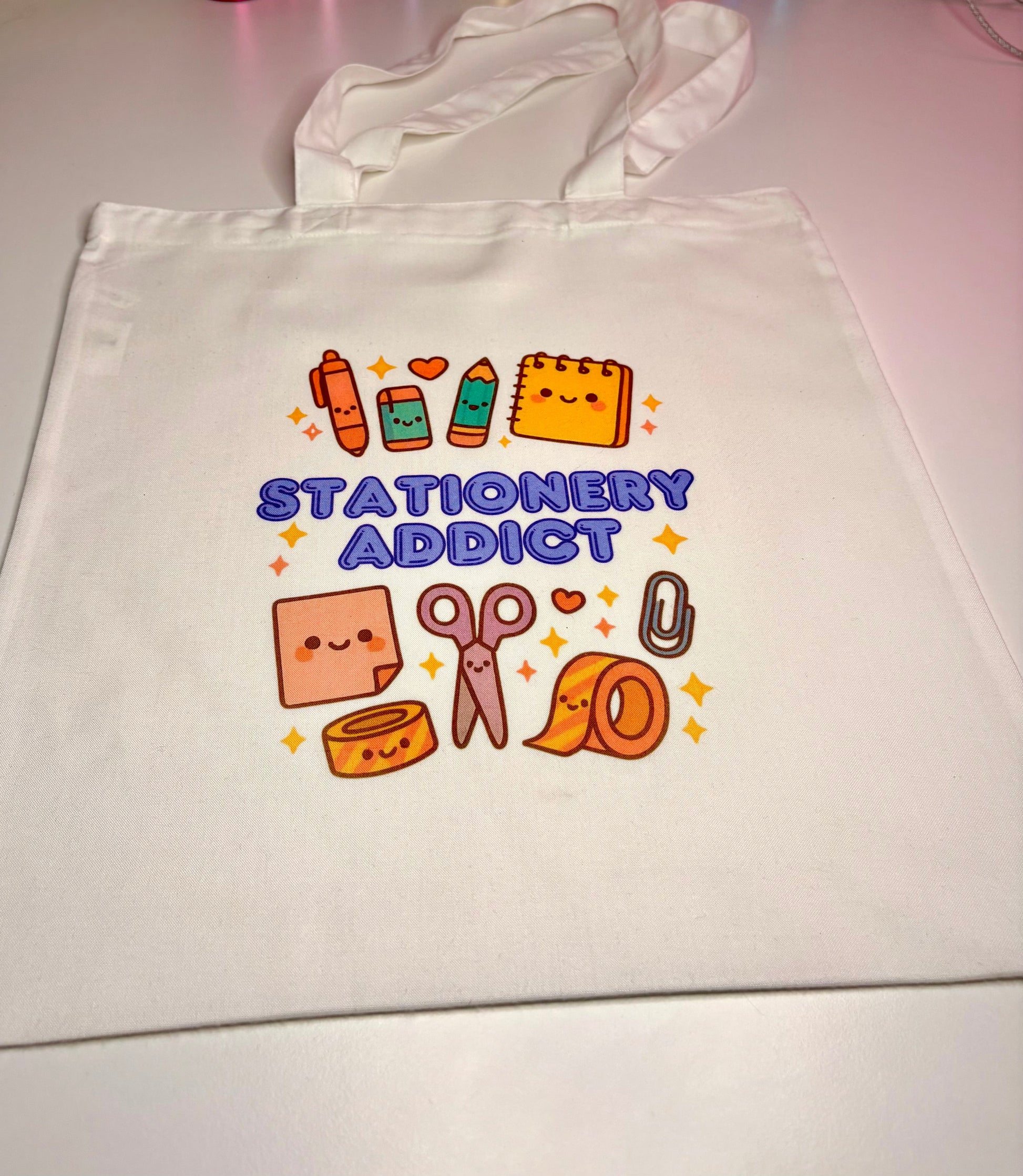 Tote bag notebook stationery set with kawaii design and A5 notebook for note-taking and daily essentials