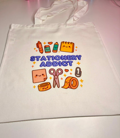Tote bag notebook stationery set with kawaii design and A5 notebook for note-taking and daily essentials