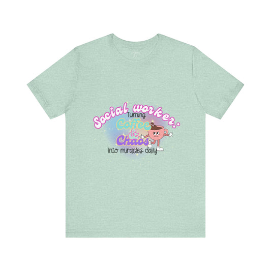 Social Worker T-shirt, Cute Kawaii Style T-Shirt, Funny Gift for Social Workers, Unisex Jersey Short Sleeve T-Shirt, Social Worker Appreciation