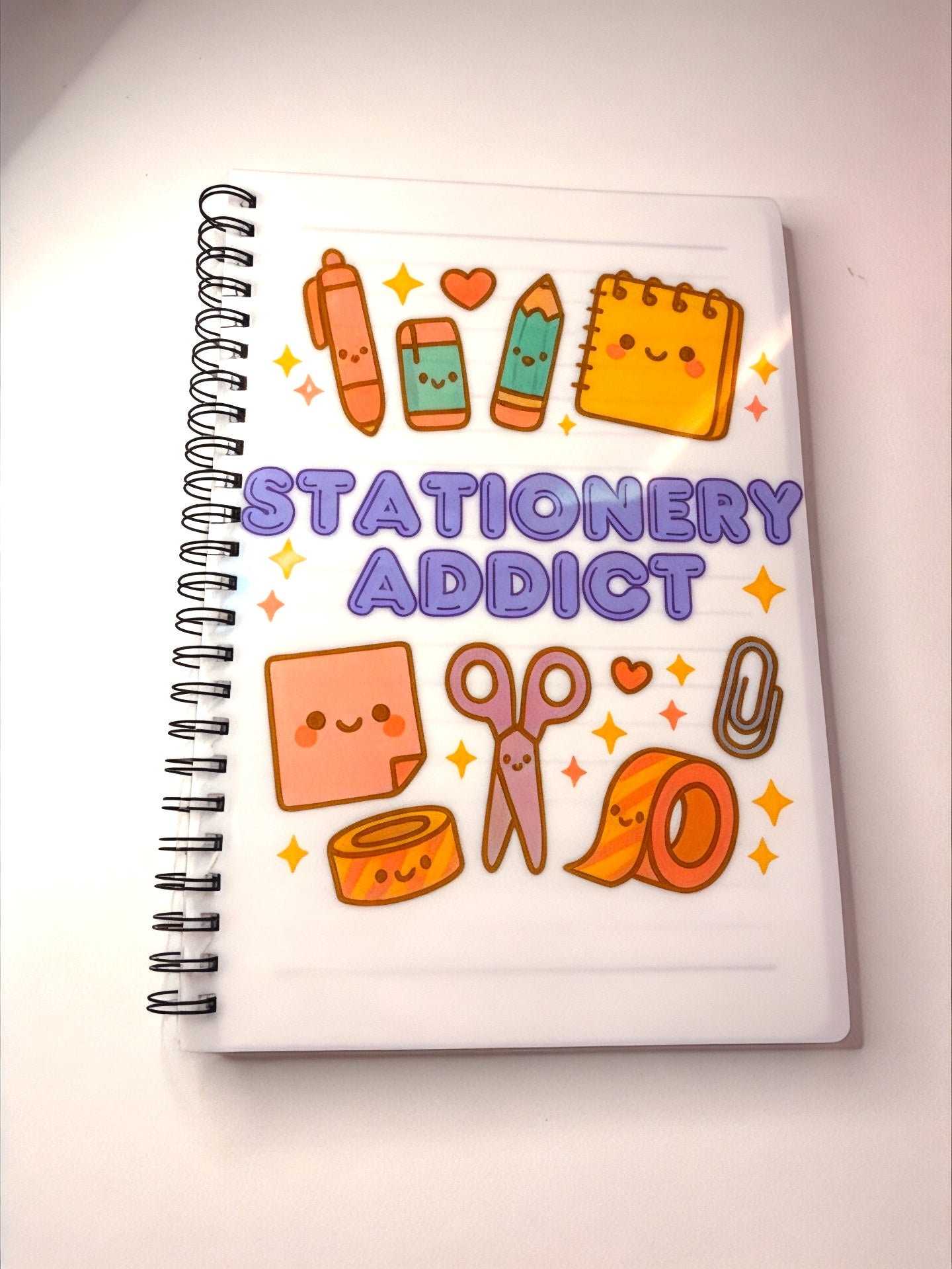 Tote bag Notebook Stationery Set with kawaii-themed illustrations and A5 notebook for daily essentials and notes