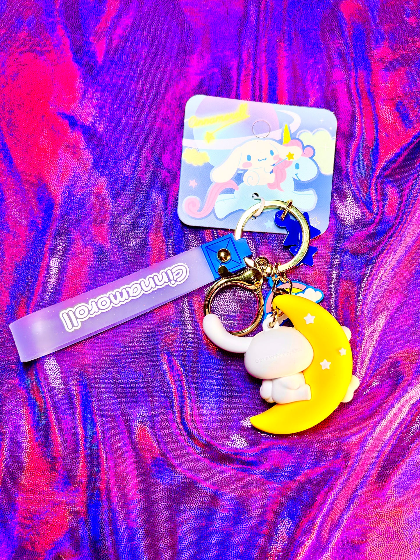 Cinnamoroll keychain and wristlet, Sanrio