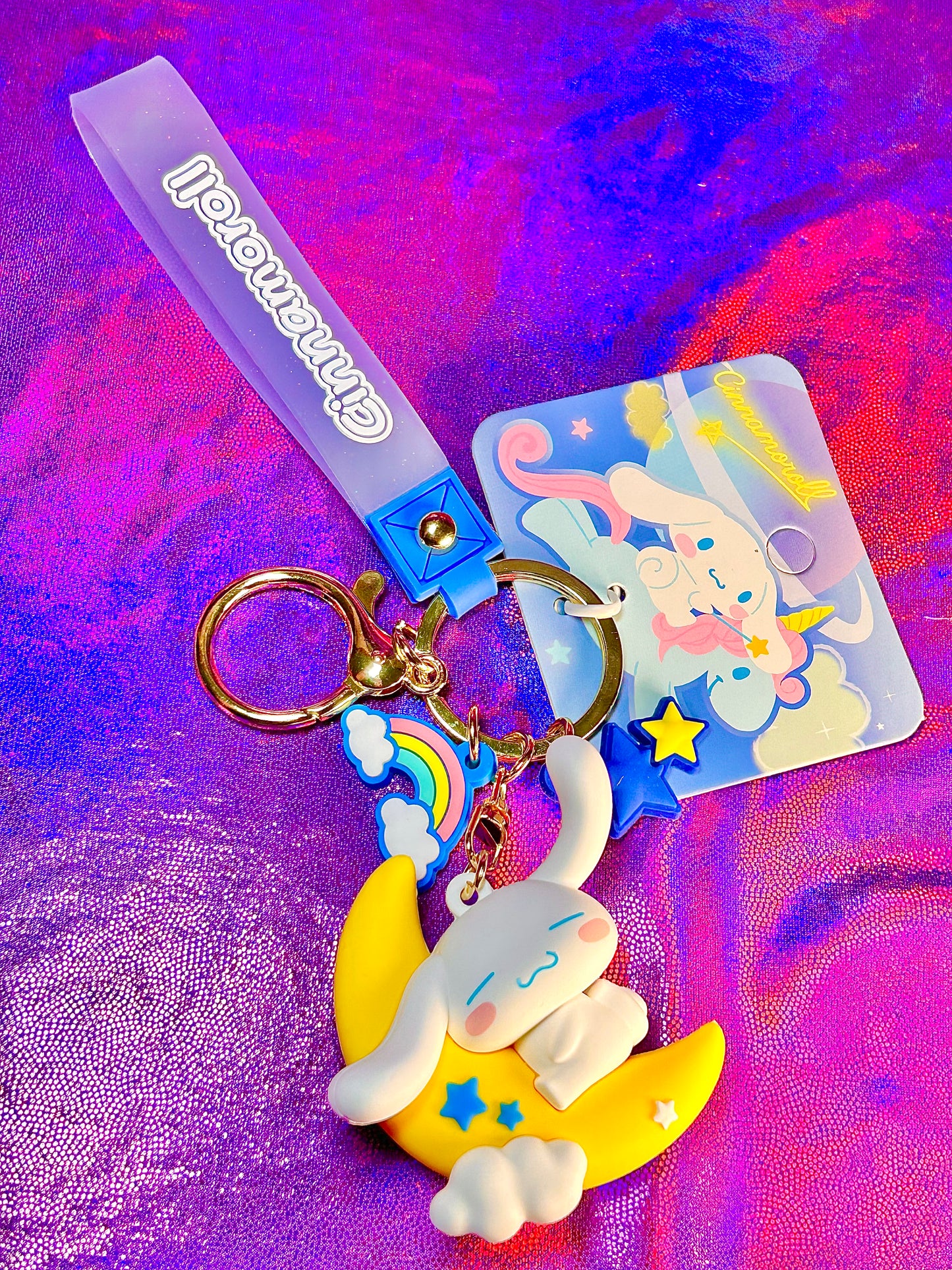 Cinnamoroll keychain and wristlet, Sanrio