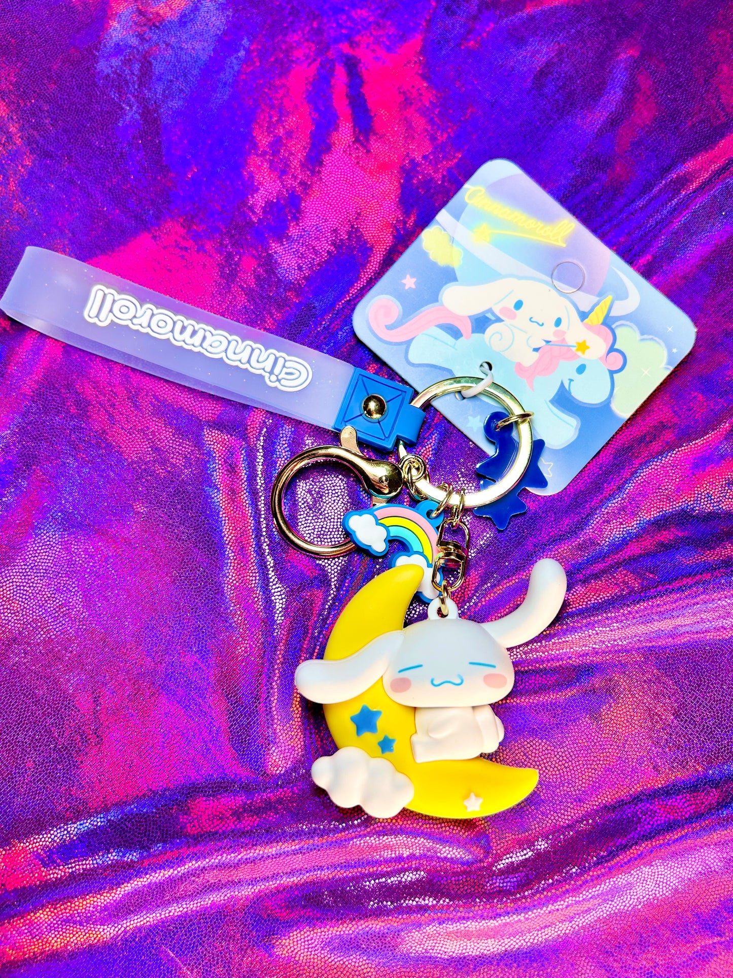 Cinnamoroll keychain and wristlet, Sanrio