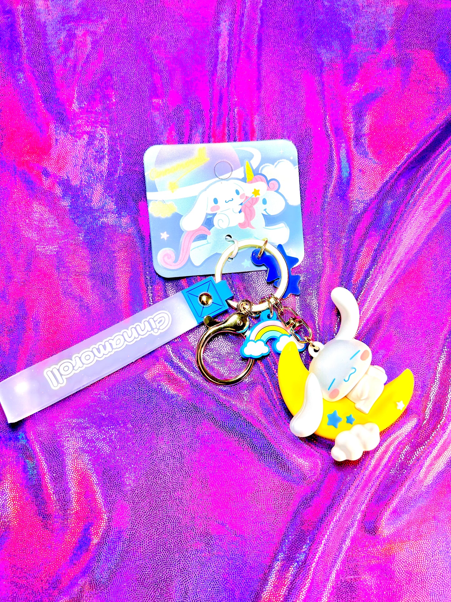 Cinnamoroll keychain and wristlet, Sanrio