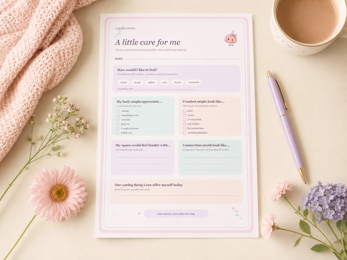 Gentle Undated Printable Planner, 10-Page A4 Daily Planning and Self-Care PDF