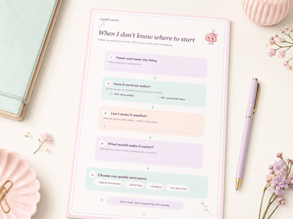 Gentle Undated Printable Planner, 10-Page A4 Daily Planning and Self-Care PDF