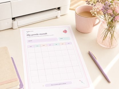 Gentle Undated Printable Planner, 10-Page A4 Daily Planning and Self-Care PDF