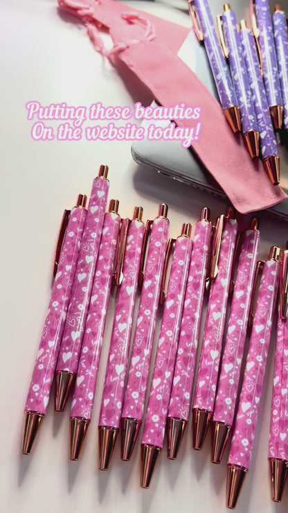 Kawaii Luxe Metal Ballpoint Pen – Pink or Purple