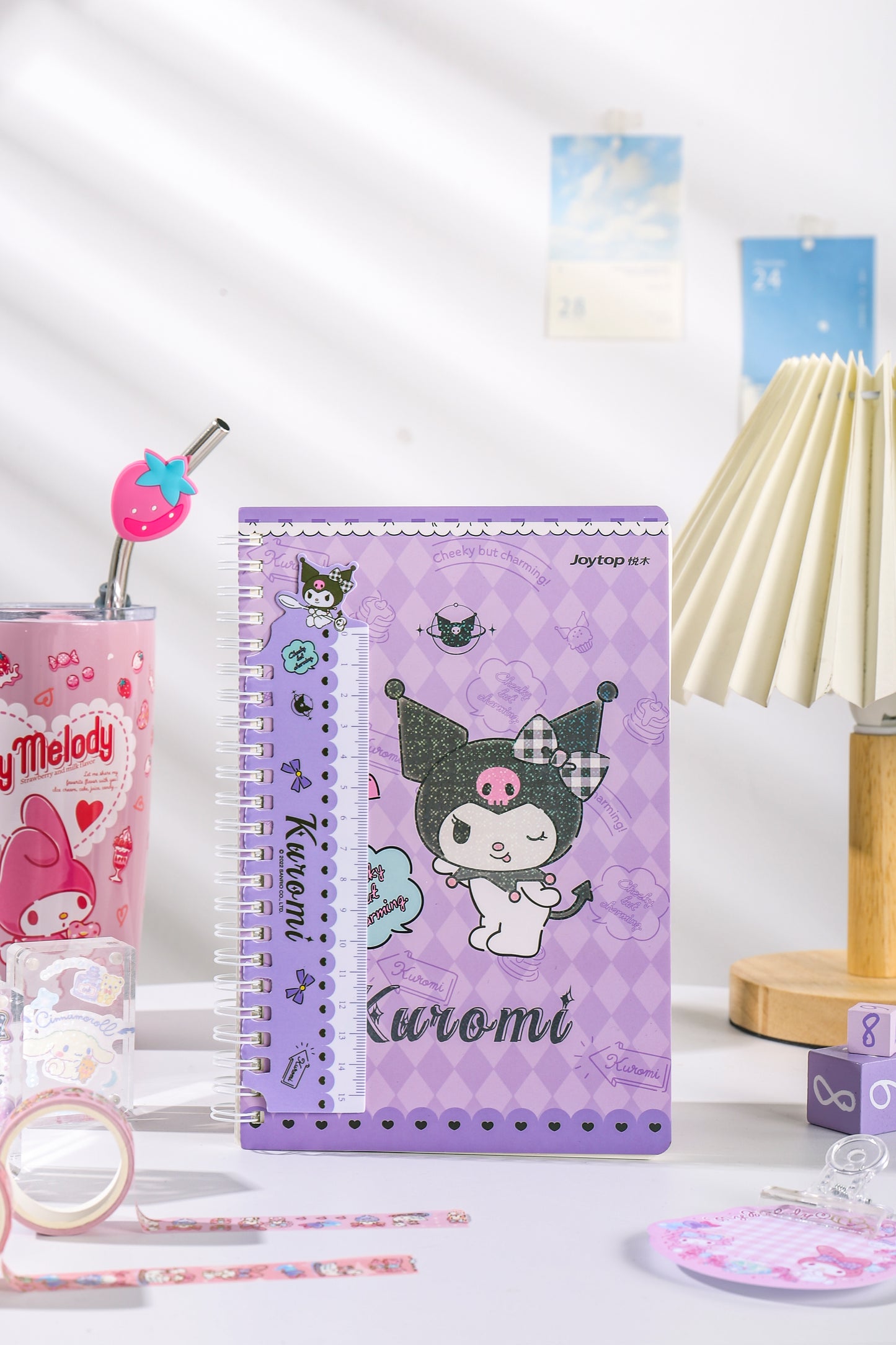 Sanrio Kuromi Notebook A5, With Detachable Ruler.