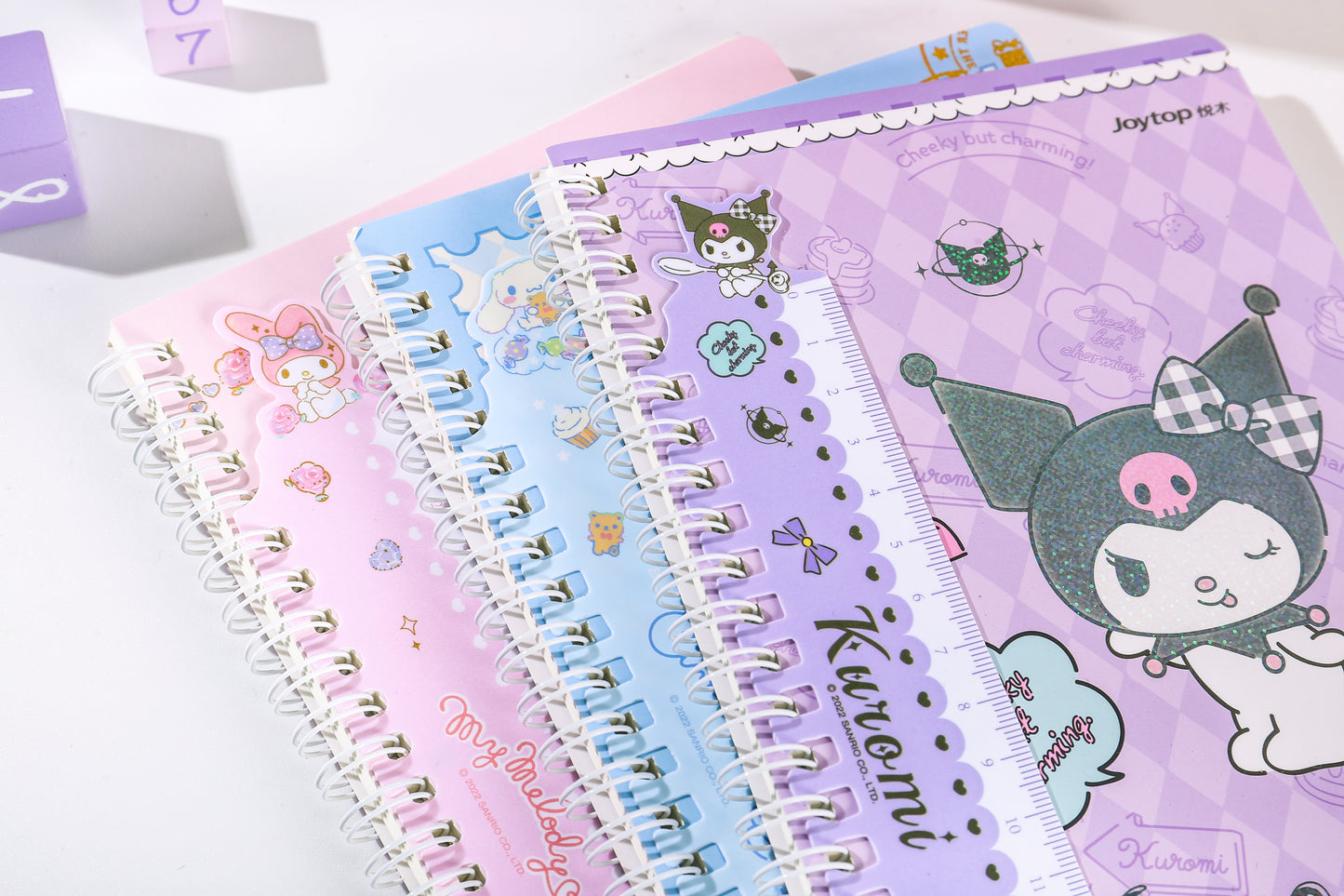 Sanrio Kuromi Notebook A5, With Detachable Ruler.