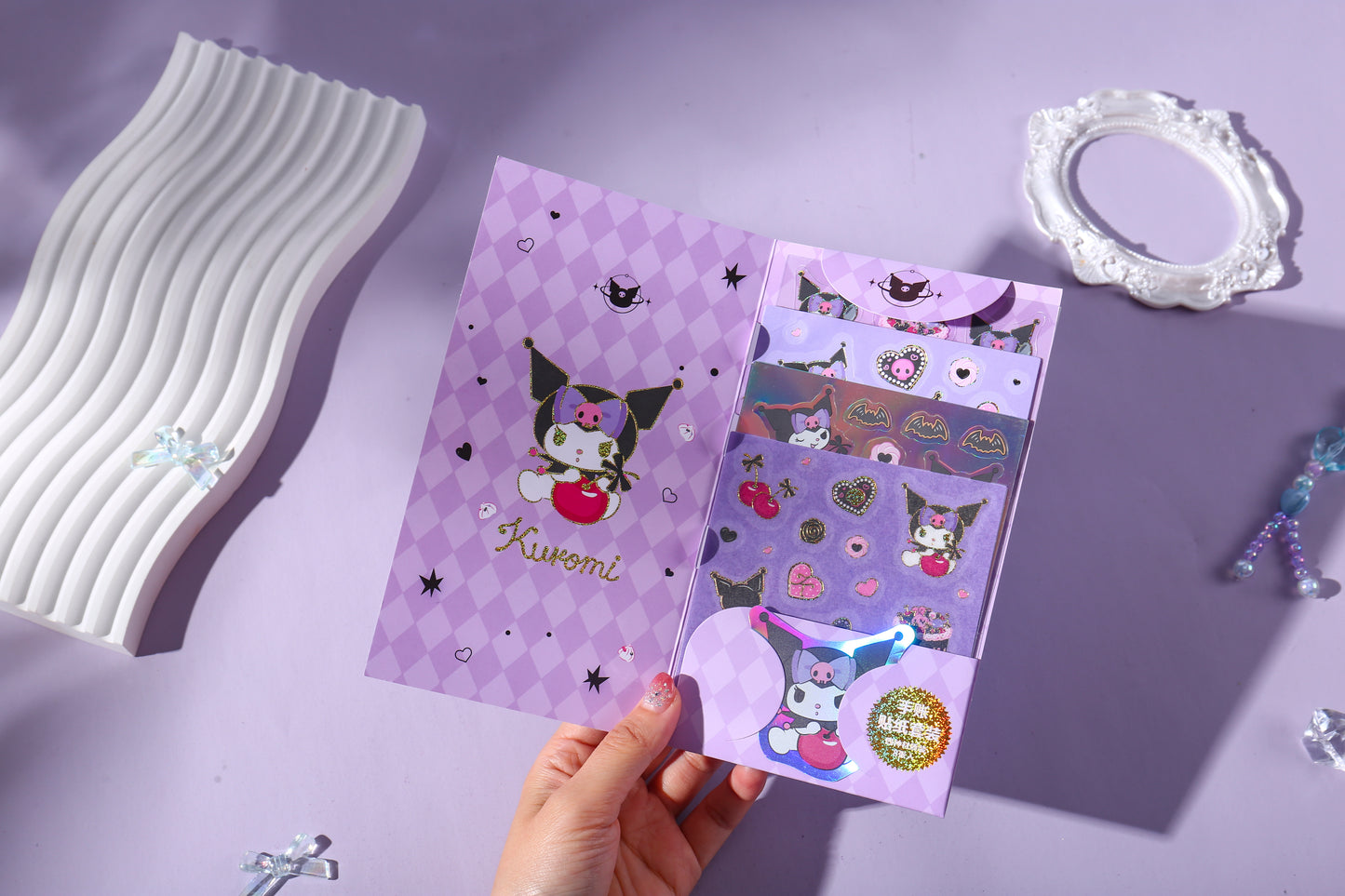 Sanrio Kuromi Sticker set, Washi paper, Holographic,Transparent,