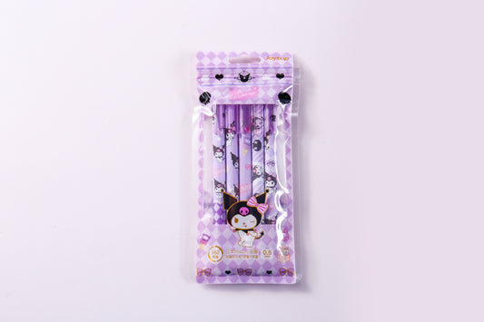 Sanrio Kuromi Pen Set 0.5mm Nib Black Ink, 5Pcs per pack