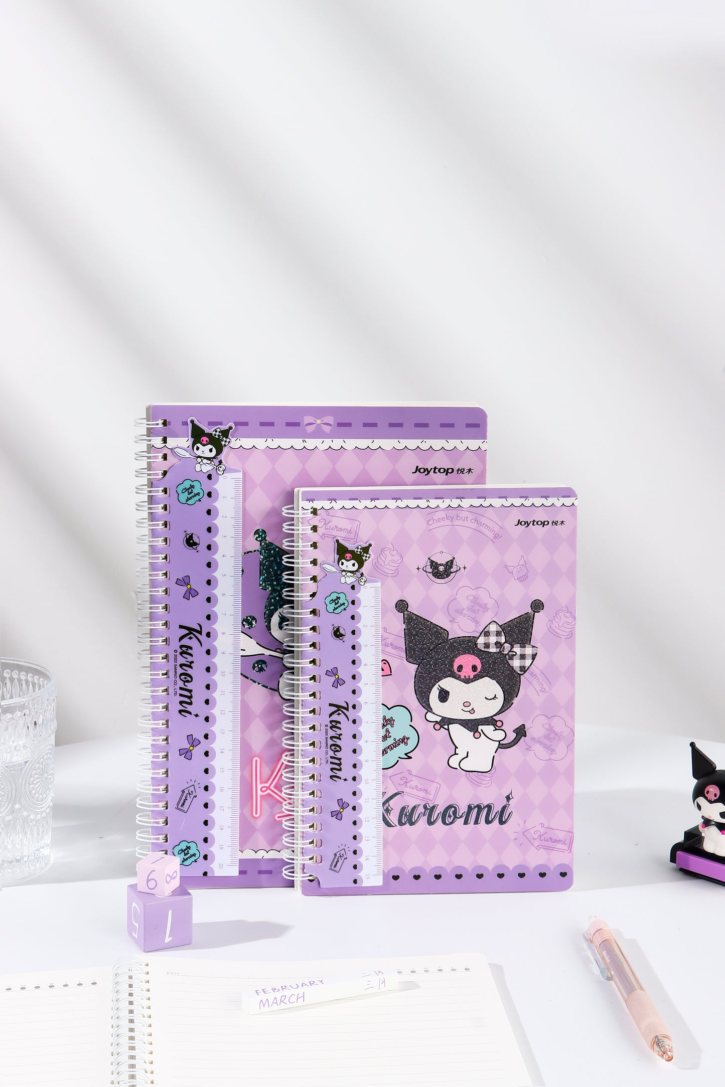 Sanrio Kuromi Notebook A5, With Detachable Ruler.