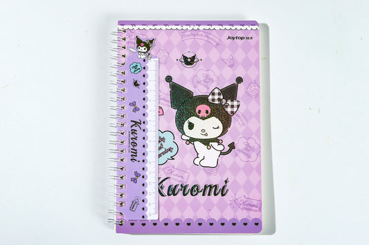 Sanrio Kuromi Notebook A5, With Detachable Ruler.